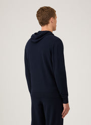 Men's Cashmere Zip Hoodie in Navy