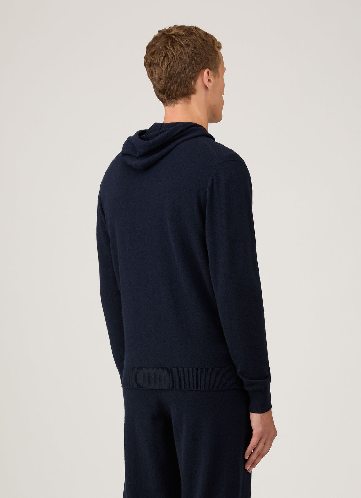 Men's Cashmere Hoodie in Navy