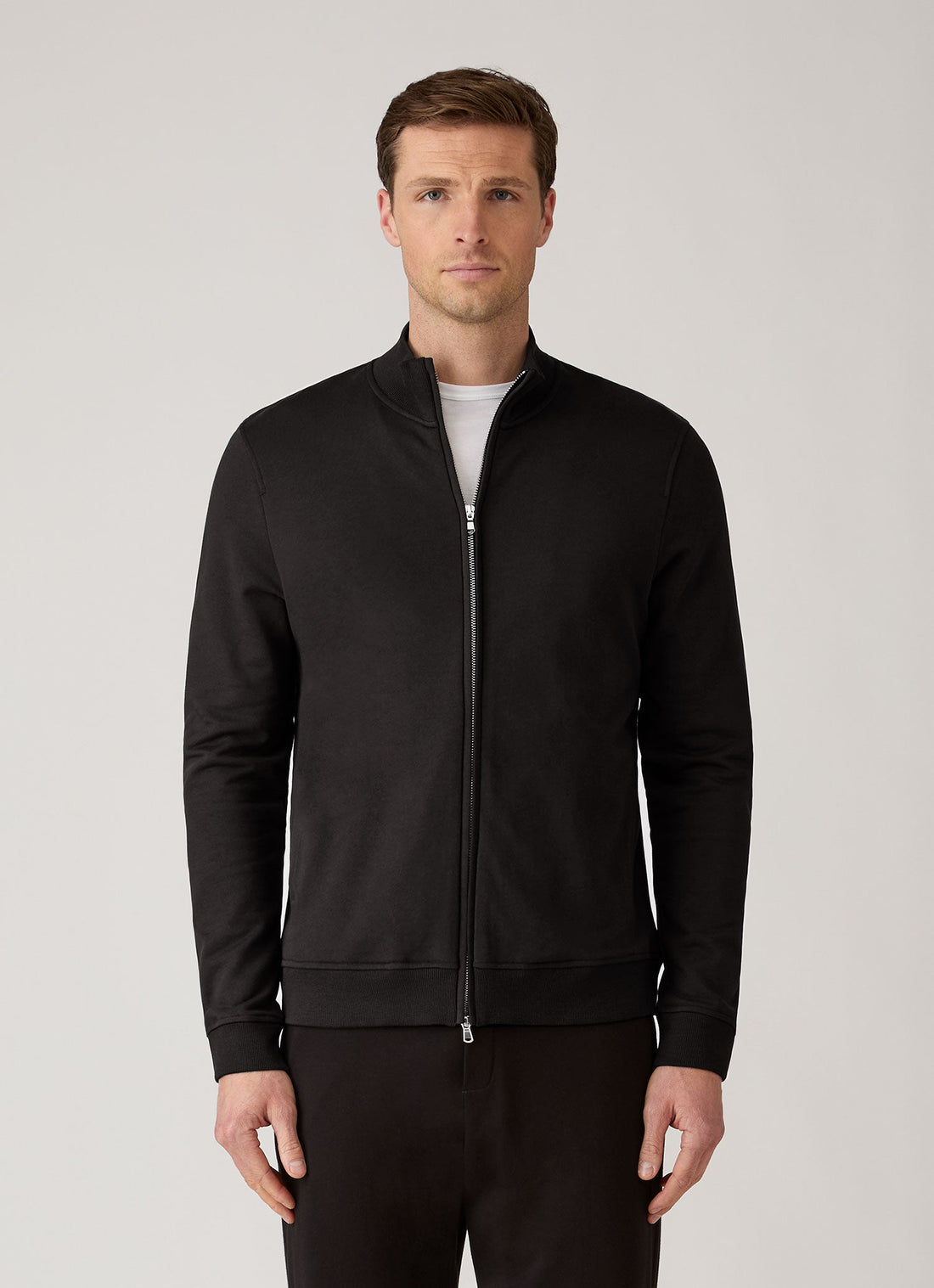 Men's Supima Loopback Zip Sweatshirt in Black