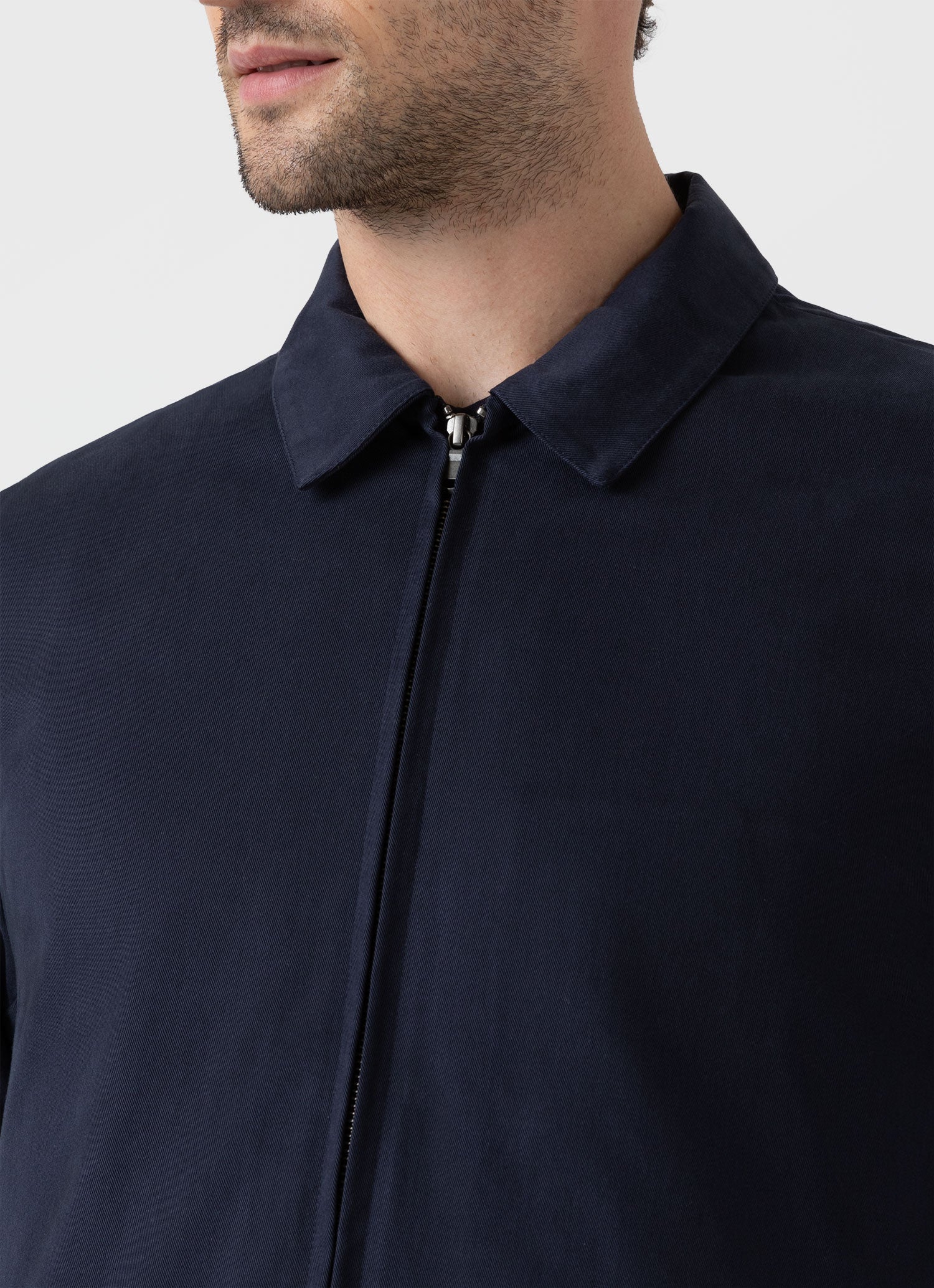 Men's Cotton Harrington Jacket in Navy
