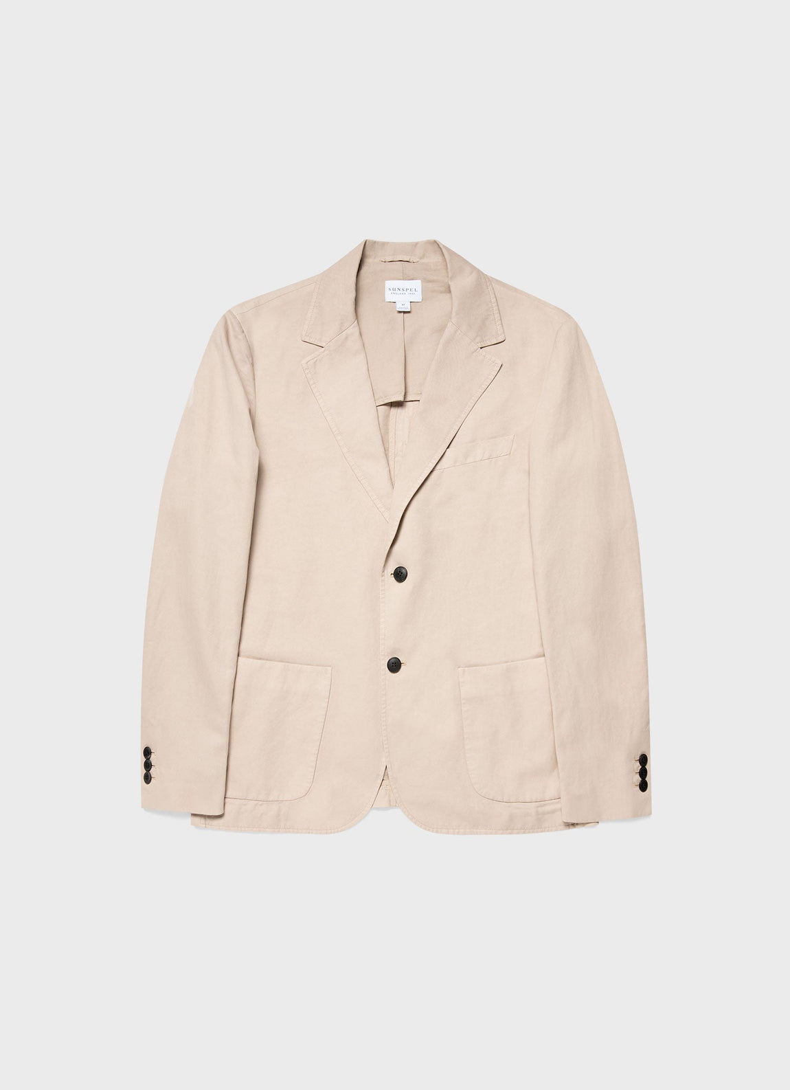 Men's Cotton Linen Unstructured Blazer in Light Sand