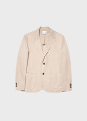 Men's Cotton Linen Unstructured Blazer in Light Sand