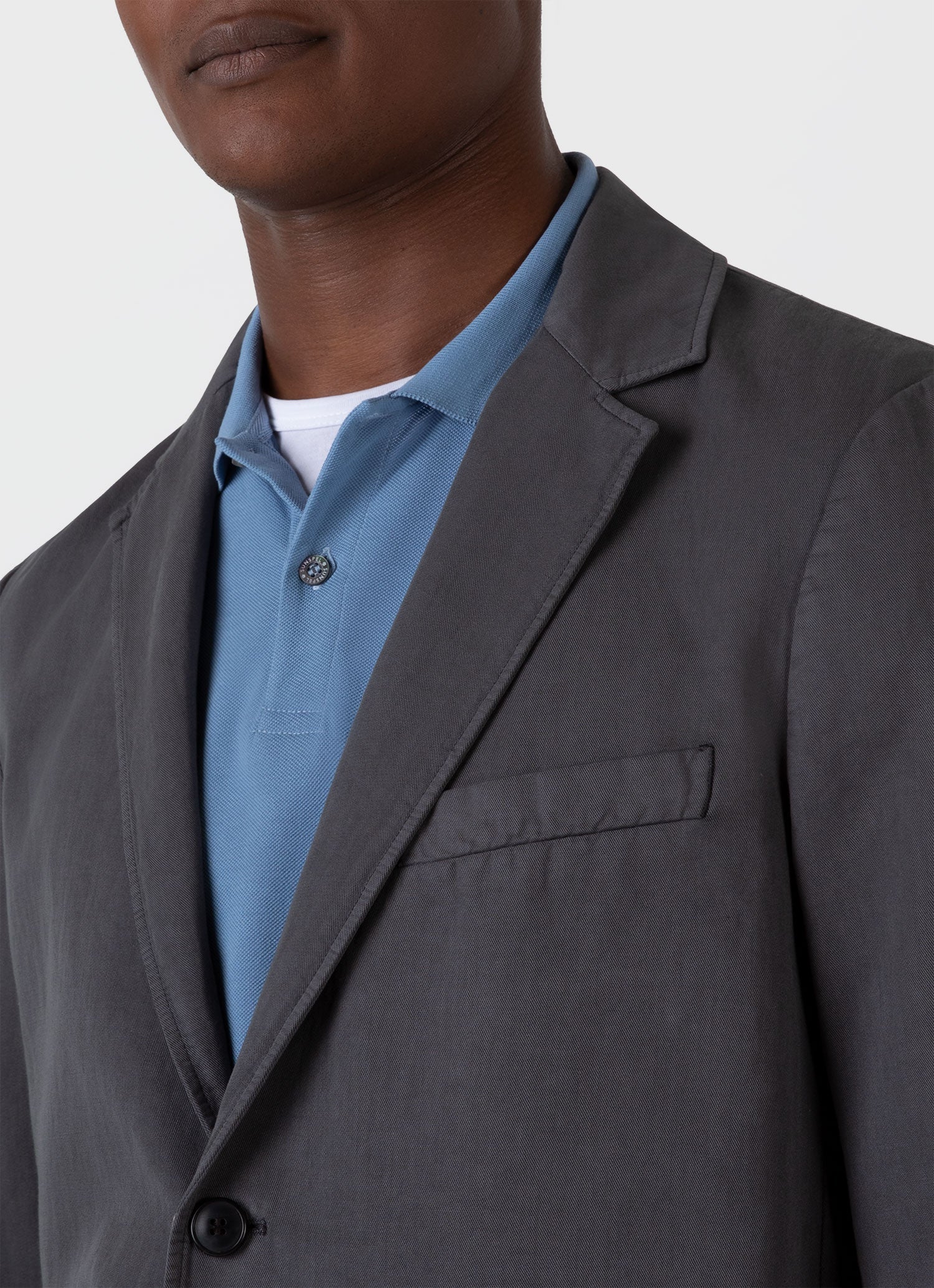 Men's Cotton Linen Blazer in Charcoal