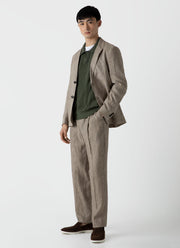 Men's Linen Blazer in Dark Stone