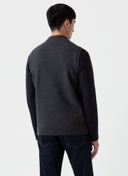 Men's Knitted Gilet in Charcoal Melange