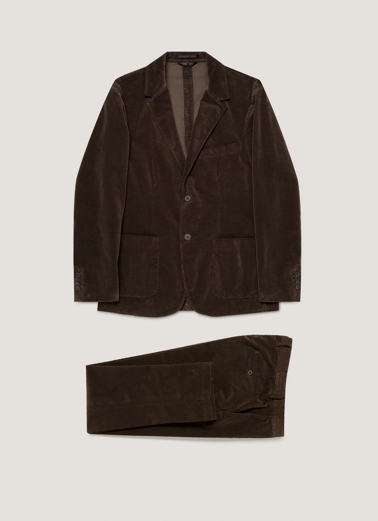 Men's Corduroy Two-Piece Suit in Coffee