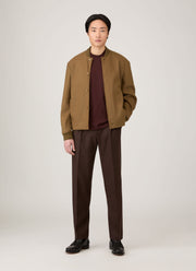 Men's Wool Bomber Jacket in Mole
