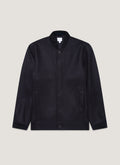 Men's Wool Bomber Jacket in Navy