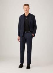 Men's Cotton Linen Blazer in Navy