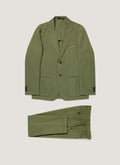 Men's Cotton Linen Two-Piece Suit in Deep Olive