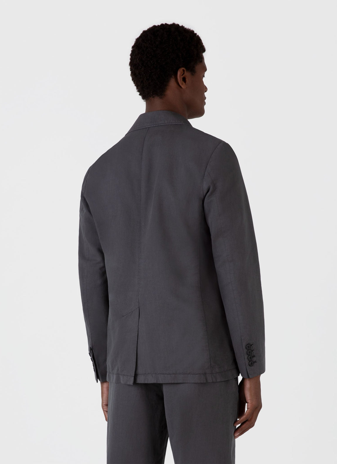 Men's Cotton Linen Blazer in Charcoal