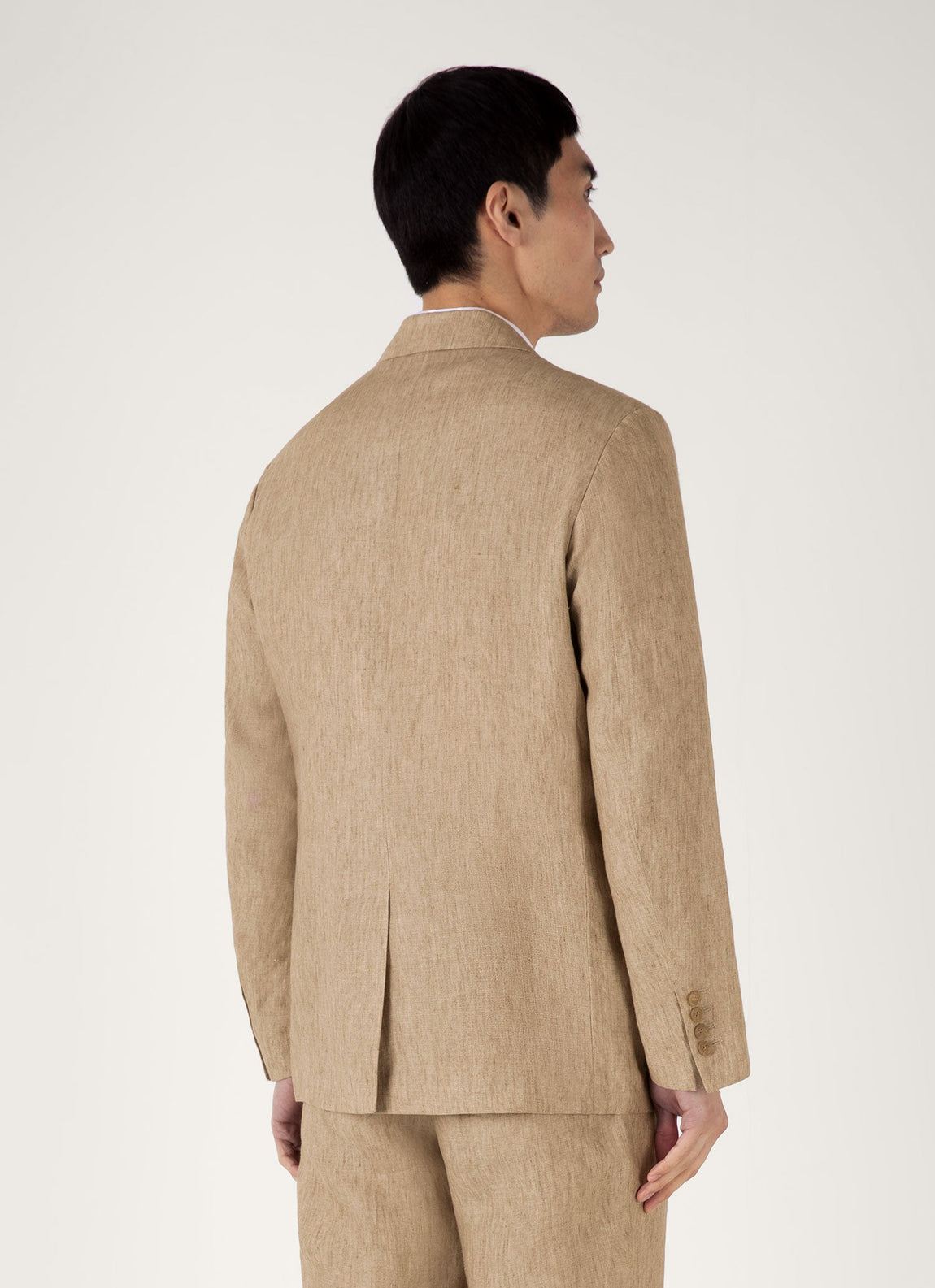 Men's Linen Blazer in Dune Melange