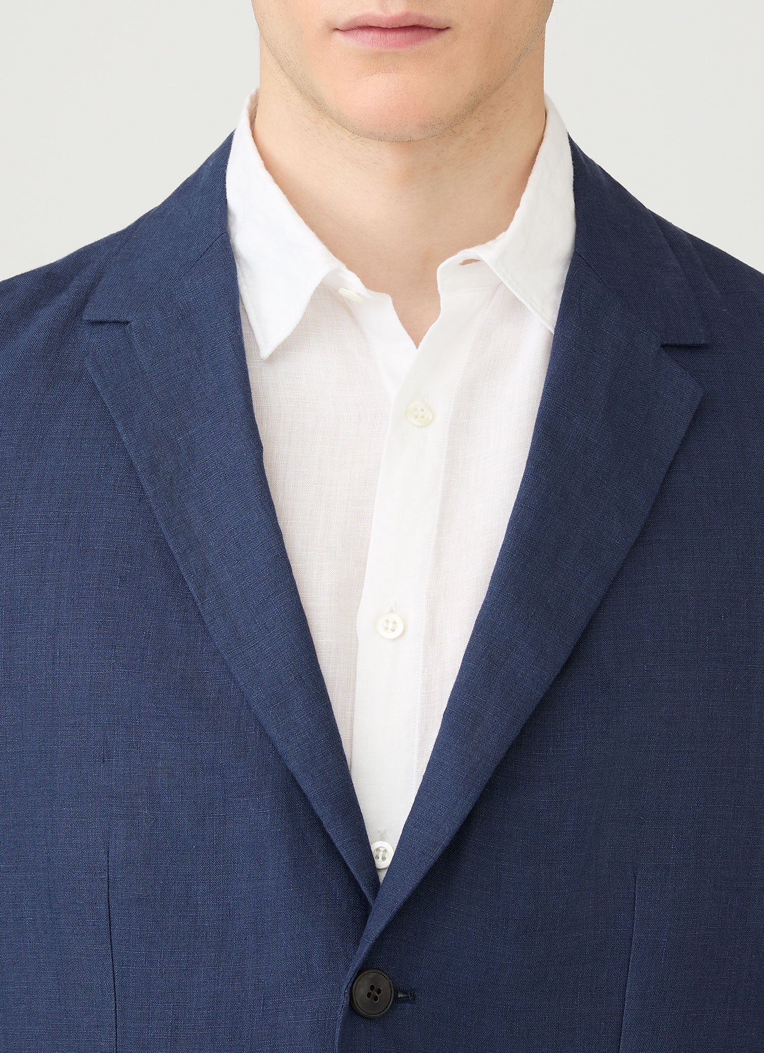 Men's Linen Blazer in Light Navy