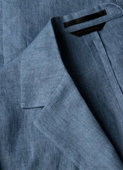 Men's Linen Blazer in Soft Denim Melange
