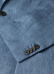 Men's Linen Two-Piece Suit in Soft Denim Melange