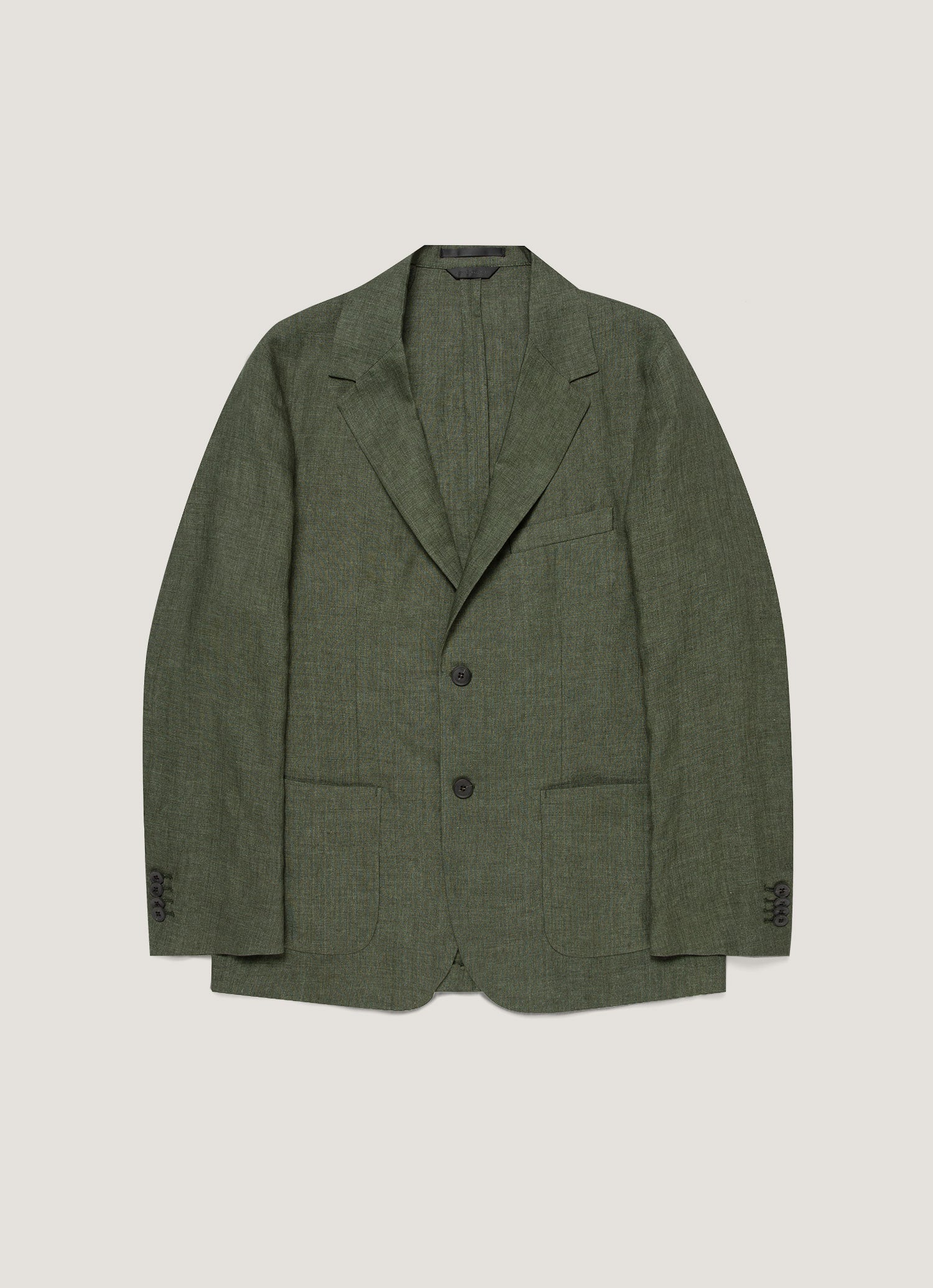 Men's Linen Two-Piece Suit in Hunter Green