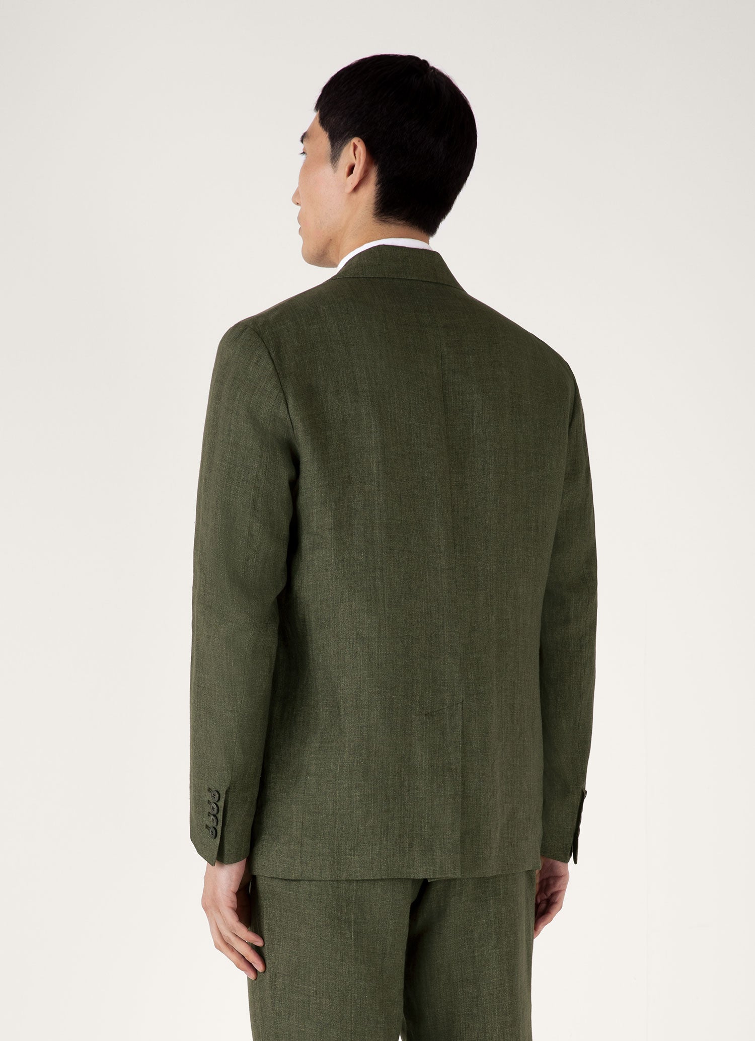 Men's Linen Blazer in Hunter Green