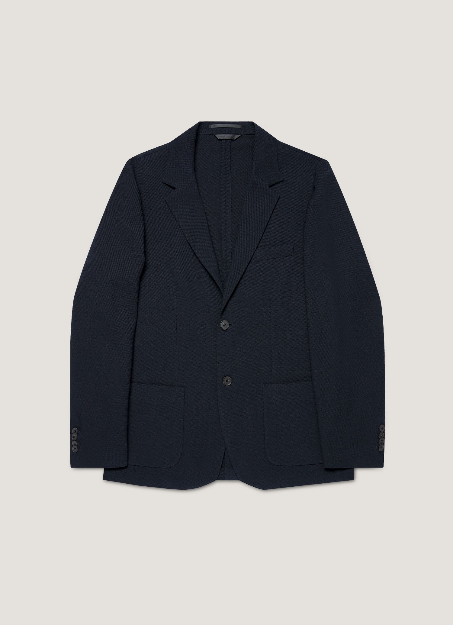 Men's Textured Wool Blazer in Navy | Sunspel