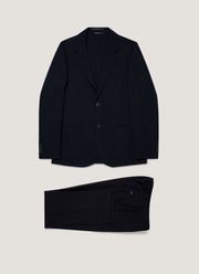 Men's Textured Wool Two-Piece Suit in Navy