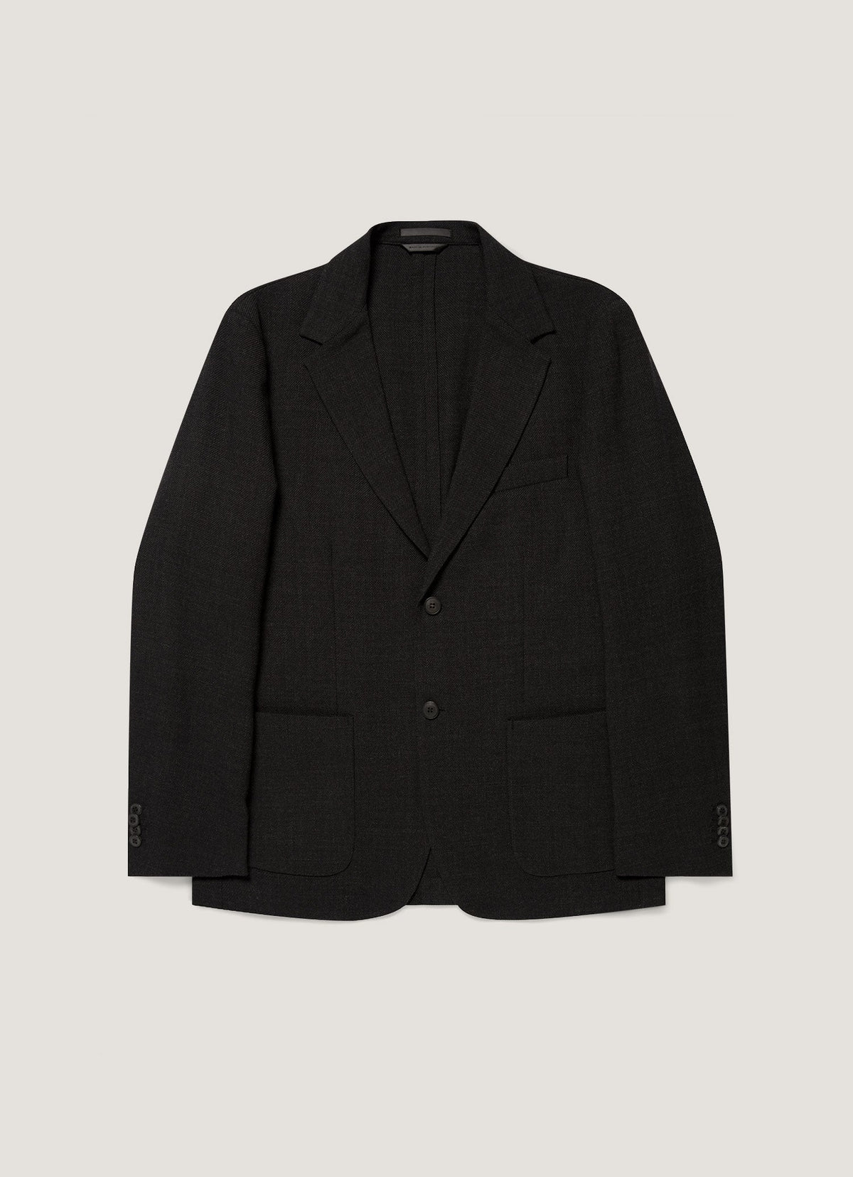 Men's Textured Wool Two-Piece Suit in Dark Charcoal Melange