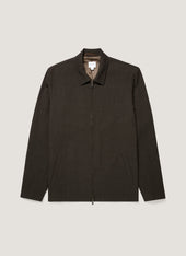 Men's Light Textured Wool Harrington Jacket in Truffle