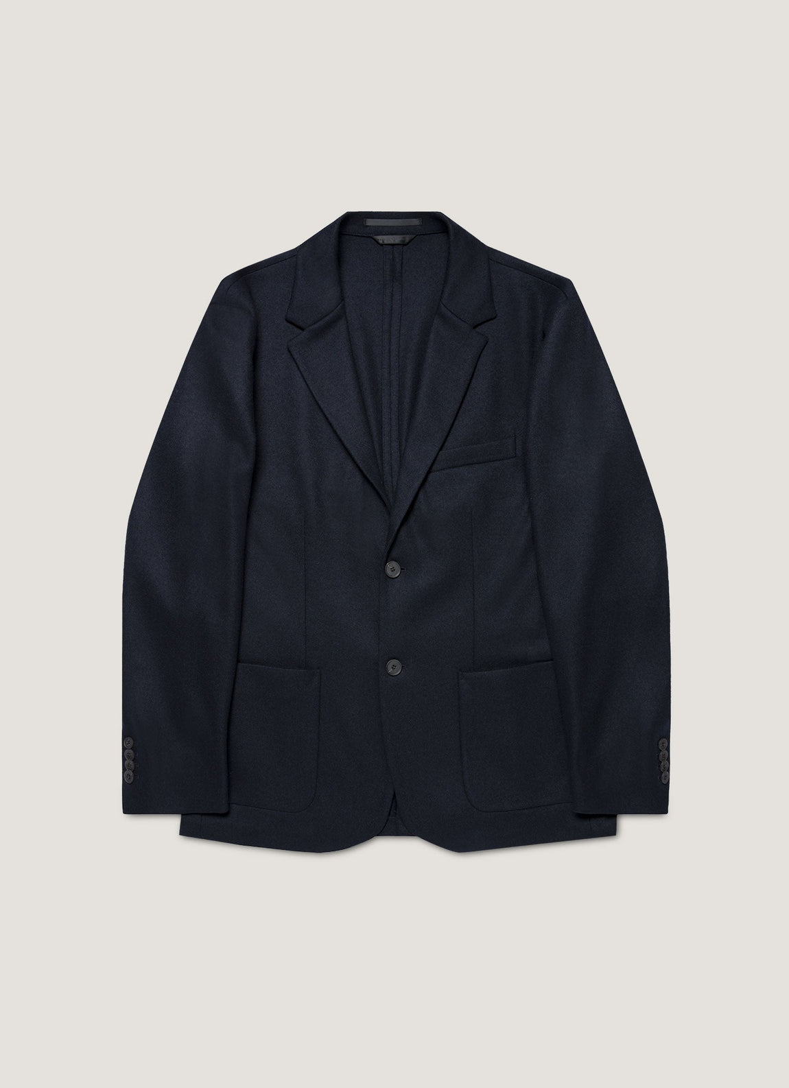 Men's Boiled Wool Blazer in Navy