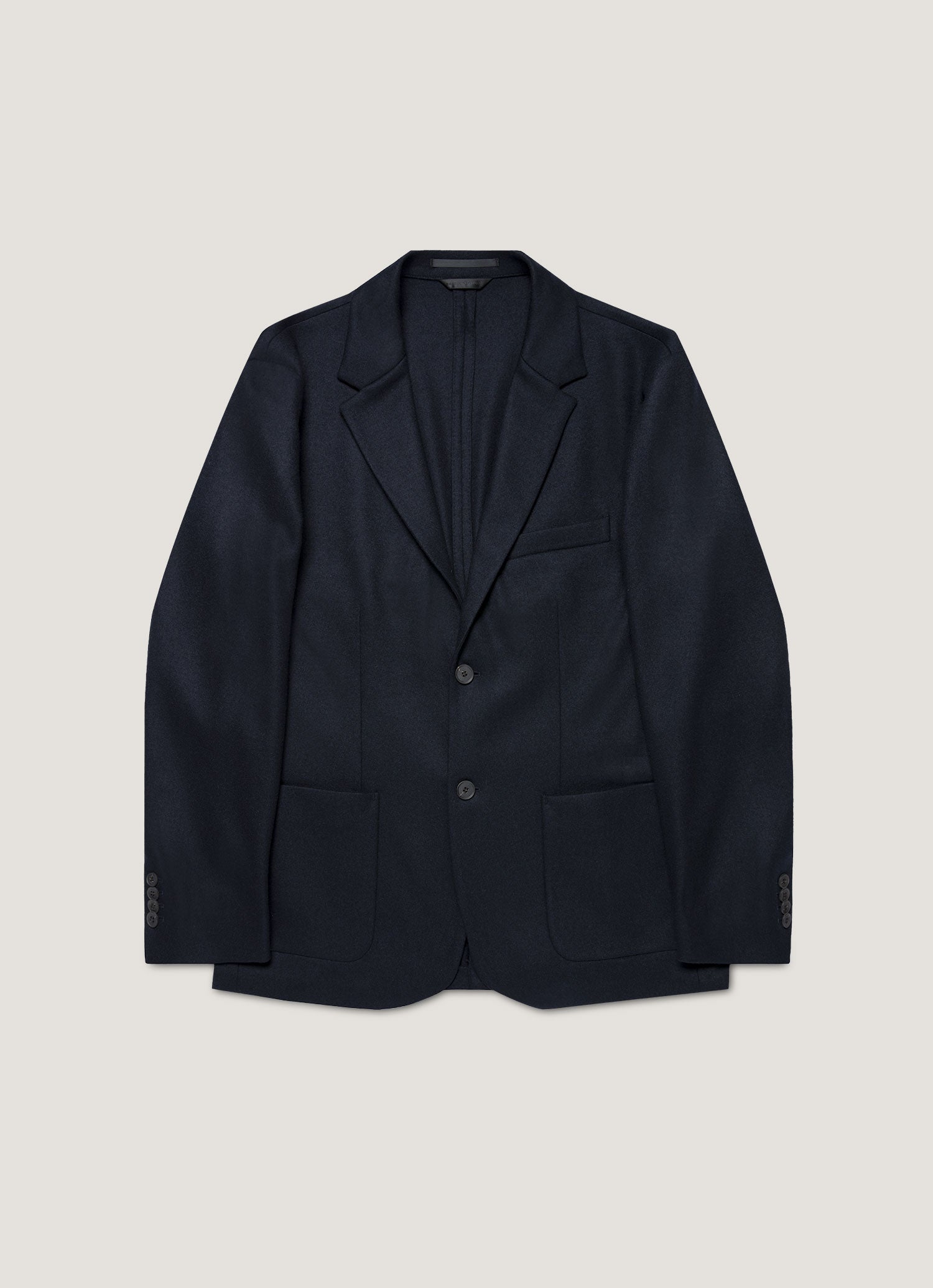 Men's Boiled Wool Blazer in Navy