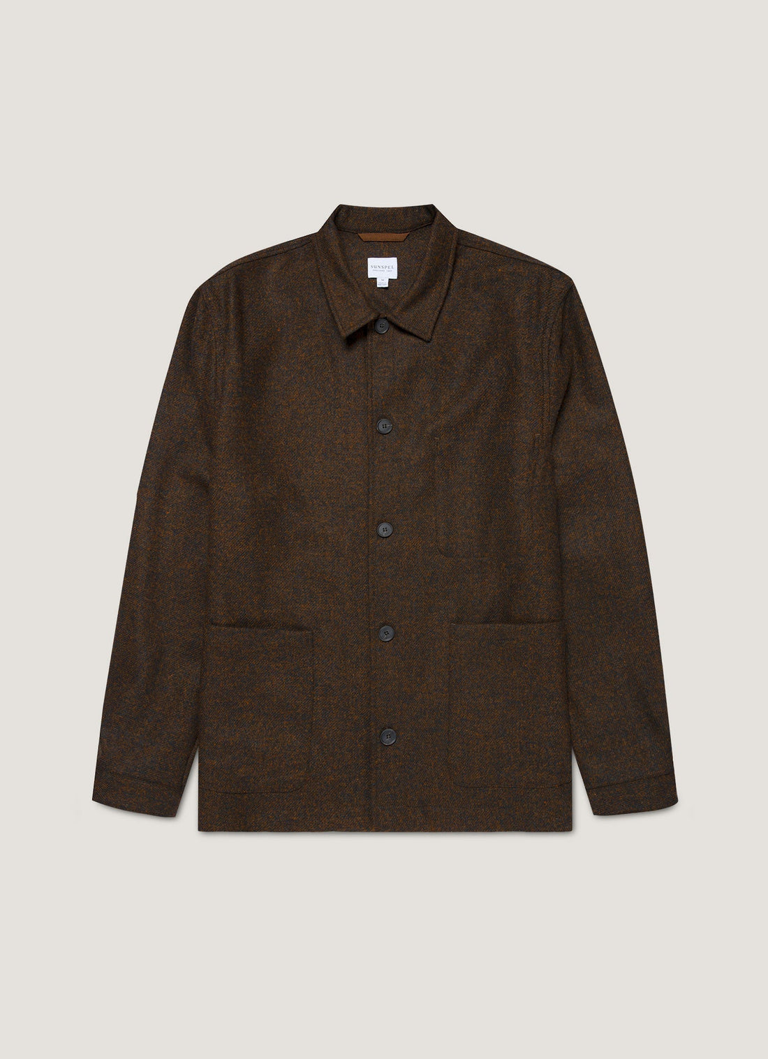 Men's Wool Twin Pocket Jacket in Truffle