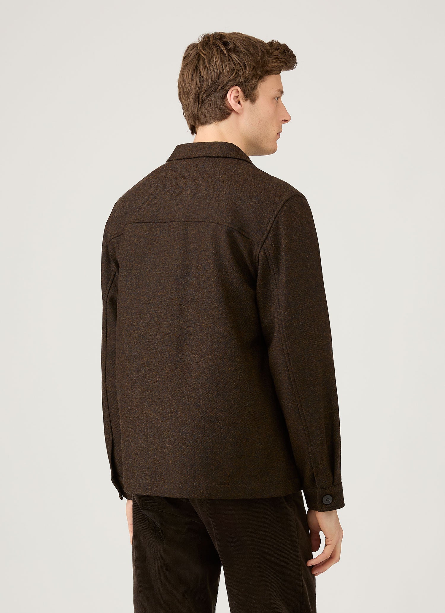 Men's Wool Twin Pocket Jacket in Truffle