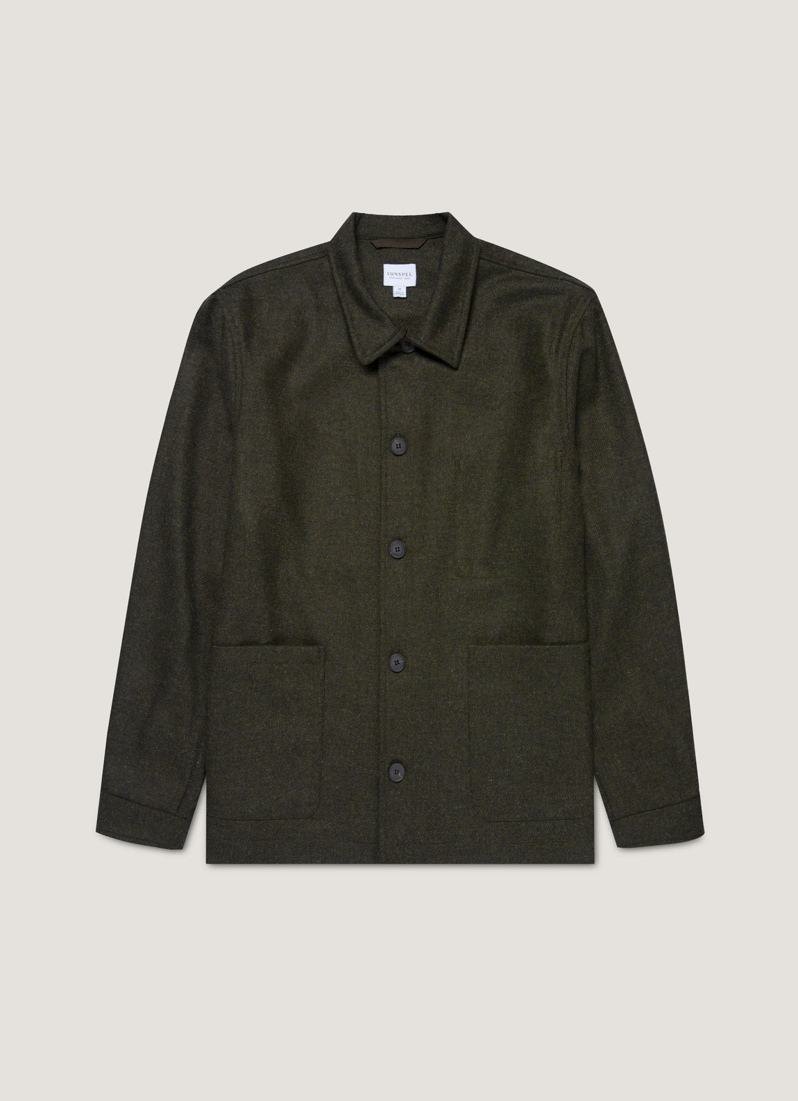 Men's Wool Twin Pocket Jacket in Drill Green