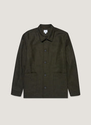 Men's Wool Twin Pocket Jacket in Drill Green
