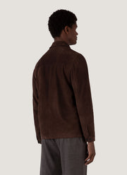 Men's Suede Harrington Jacket in Cocoa