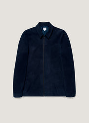 Men's Suede Harrington Jacket in Navy