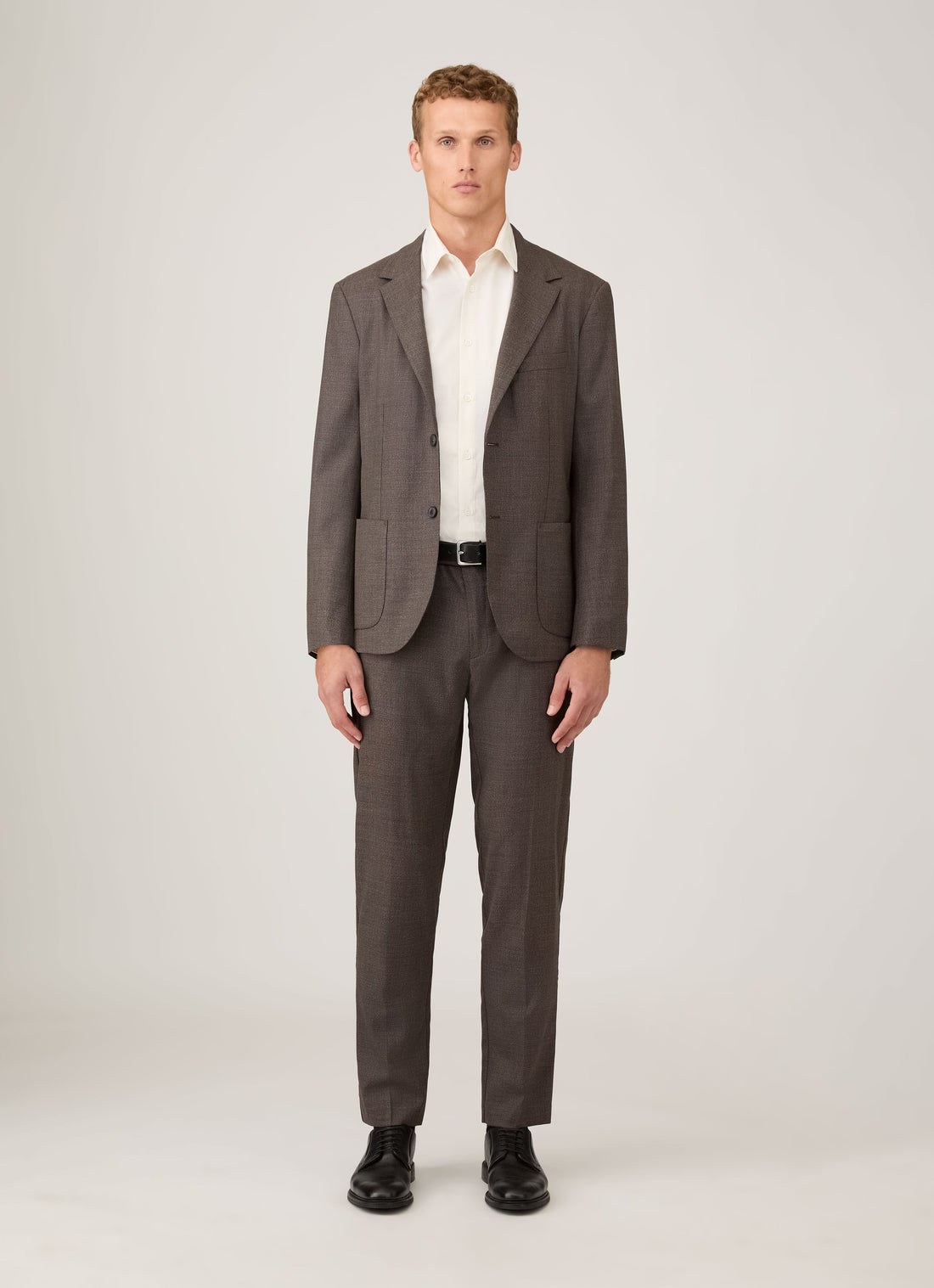 Men's Lightweight Travel Wool Blazer in Light Coffee Melange