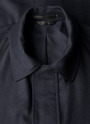 Men's Wool Cashmere Flannel Field Jacket in Navy