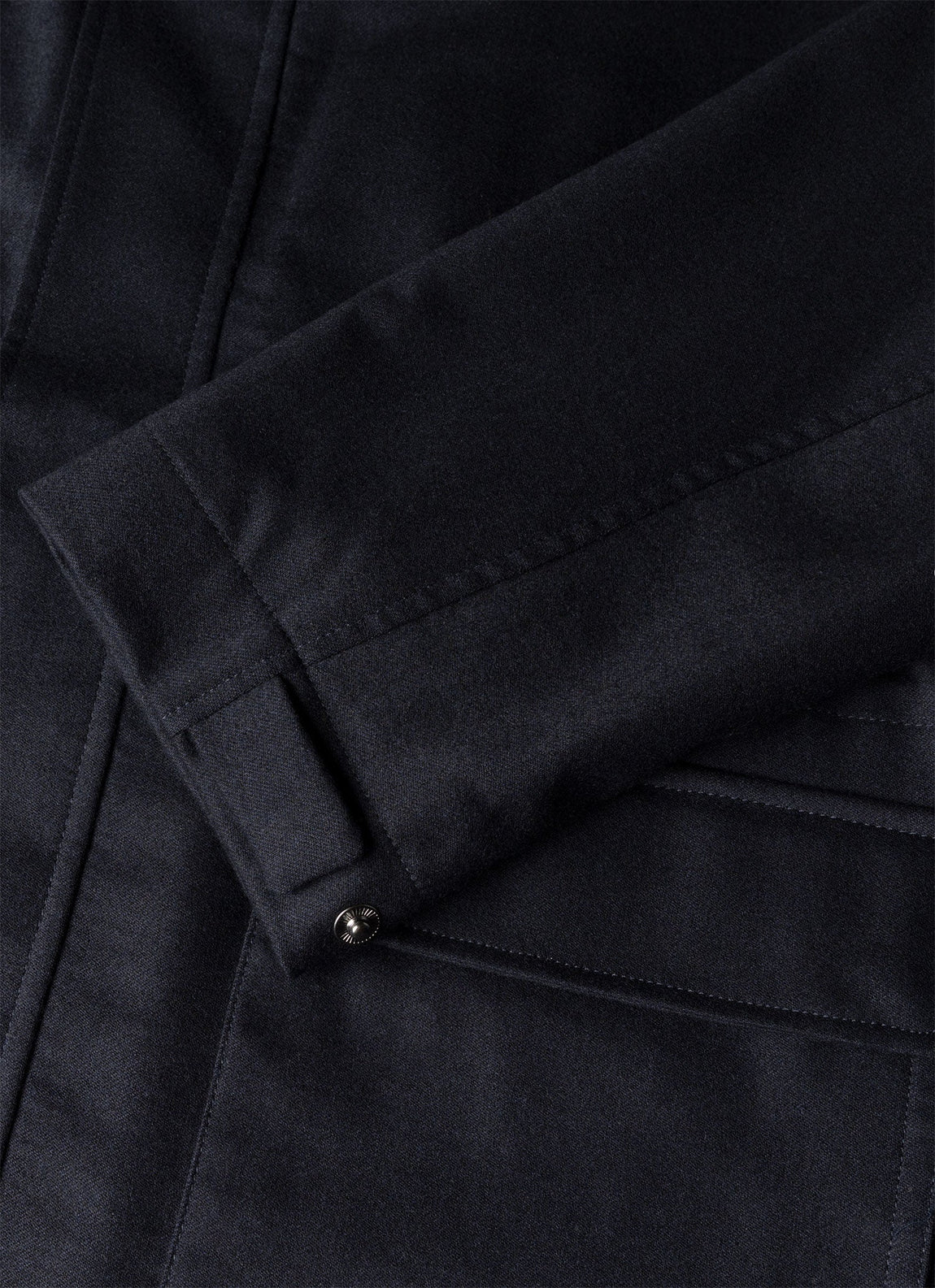 Men's Wool Cashmere Flannel Field Jacket in Navy