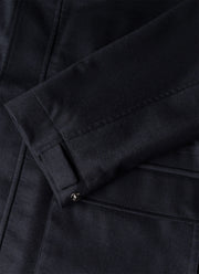 Men's Wool Cashmere Flannel Field Jacket in Navy