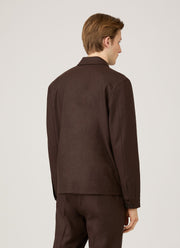 Men's Boiled Wool Harrington Jacket in Truffle