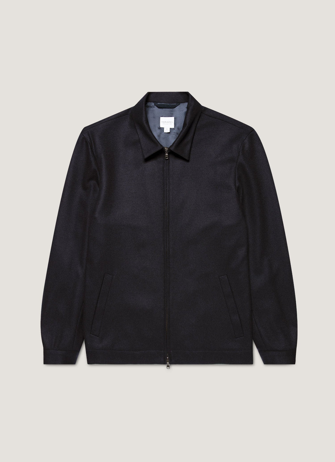 Men's Boiled Wool Harrington Jacket in Navy