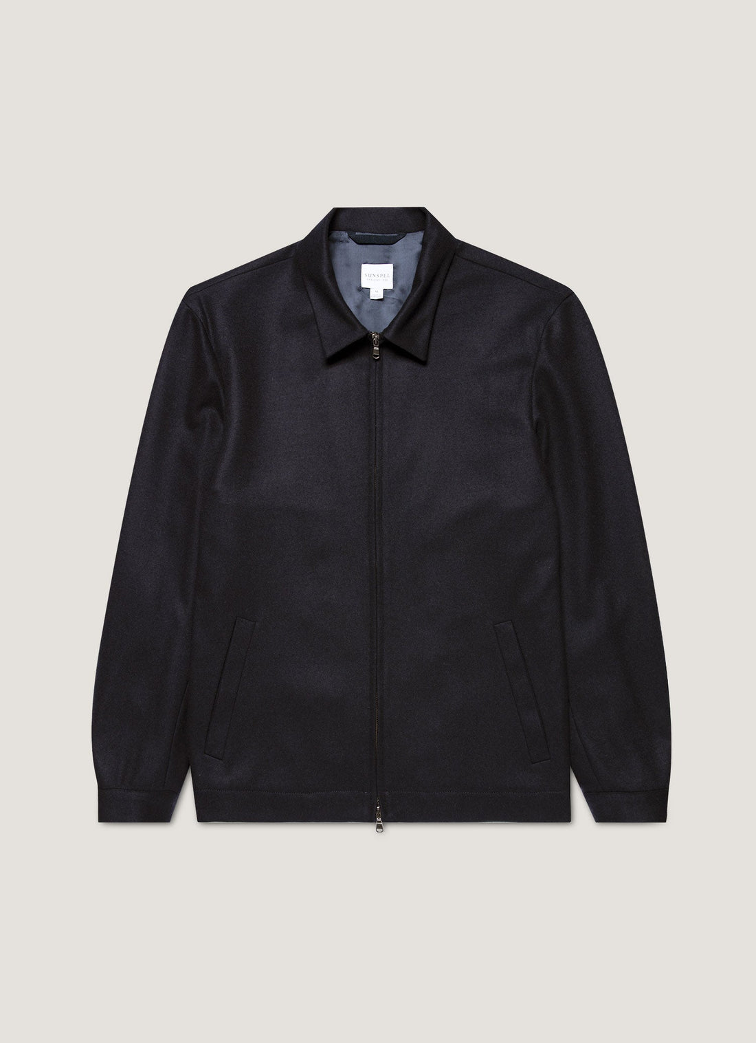 Men's Boiled Wool Harrington Jacket in Navy