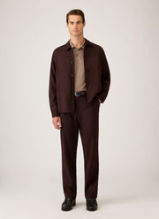 Men's Wool Twill Jacket in Dark Chocolate