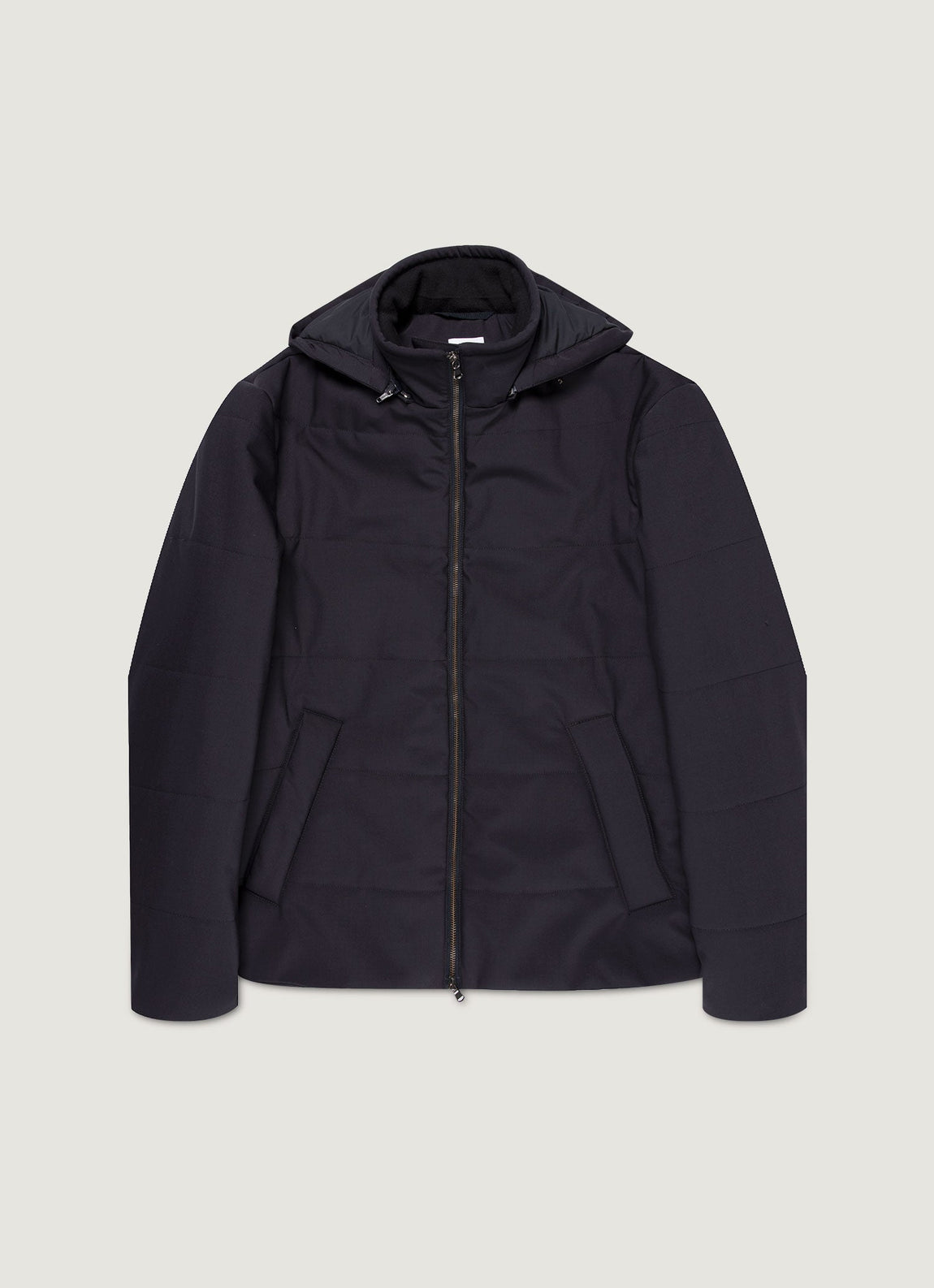 Men's Wool Puffer Jacket in Navy