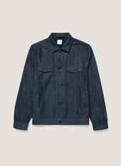 Men's Japanese Denim Jacket in Rinse Wash Denim