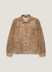 Men's Suede Jacket in Light Tan