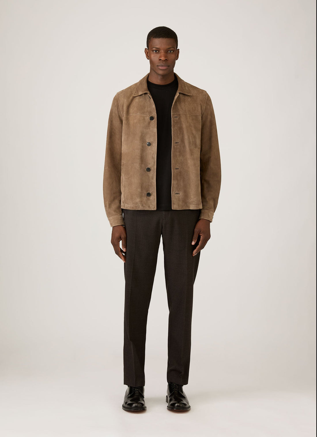 Men's Suede Jacket in Light Tan