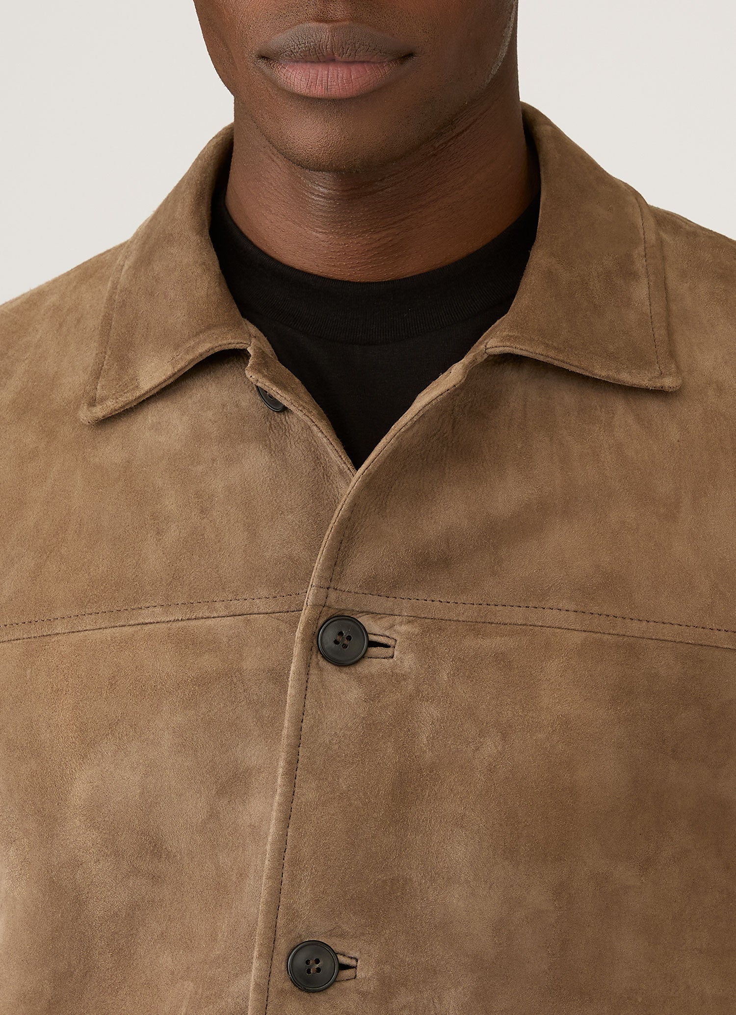 Men's Suede Jacket in Light Tan