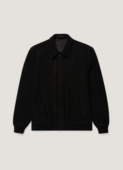 Men's Heavy Boiled Wool Jersey Bomber in Navy