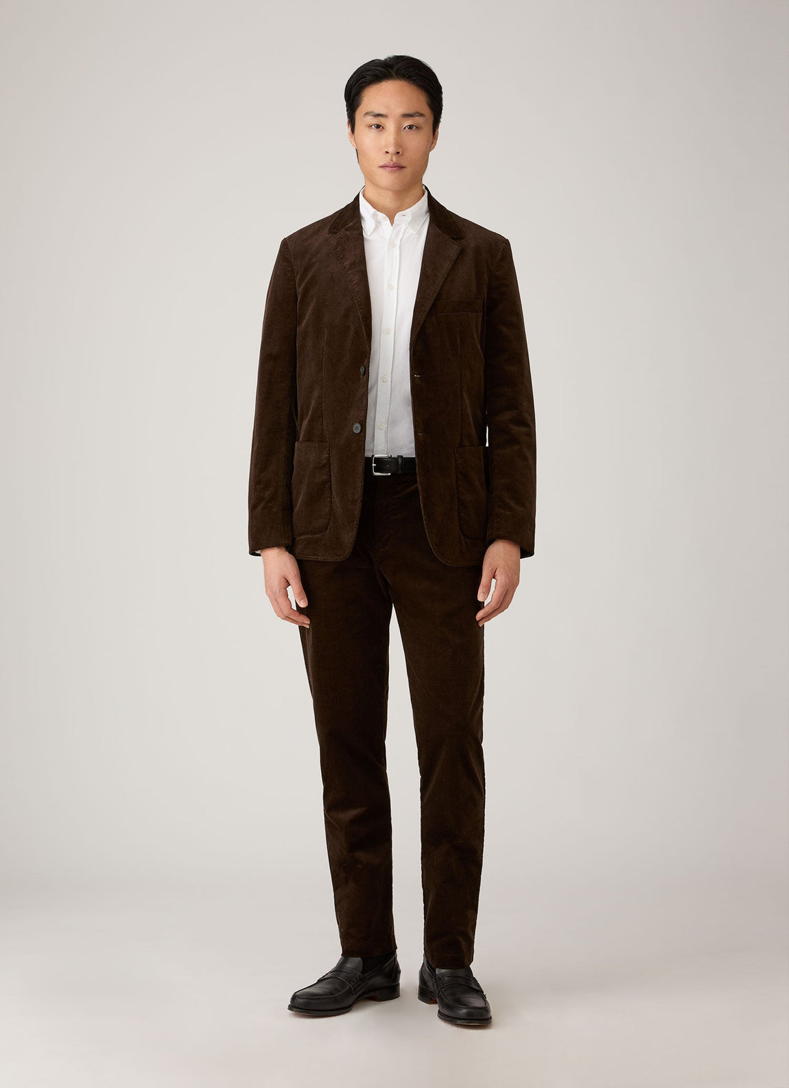 Men's Corduroy Two-Piece Suit in Dark Chocolate