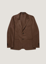 Men's Wool Cashmere Flannel Two-Piece Suit in Light Brown Melange
