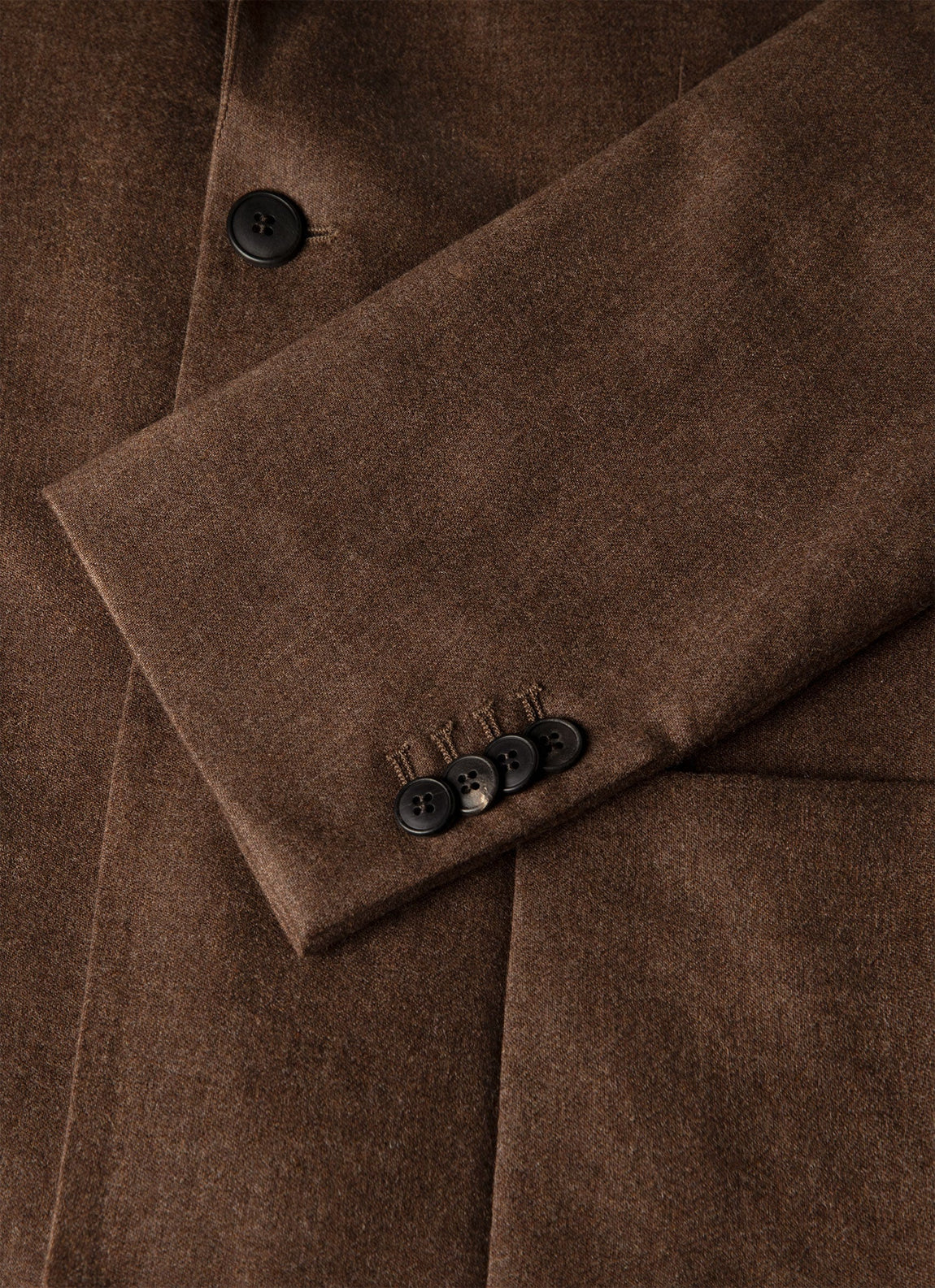 Men's Wool Cashmere Flannel Two-Piece Suit in Light Brown Melange